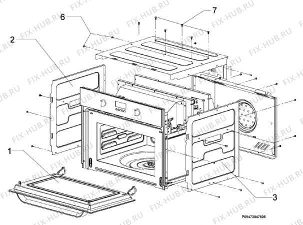 Взрыв-схема микроволновой печи Zanussi ZNF21X - Схема узла Section 9